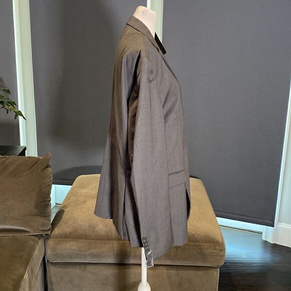 Men’s Gray Suit Jacket Blazer One Button Notched Lapel Business Size XL NWT - Picture 4 of 11